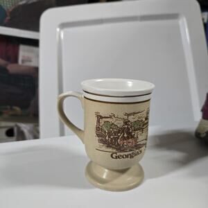 Vtg Georgia's Stone Mountain Park EMBOSSED Stoneware Coffee Mug 1970s